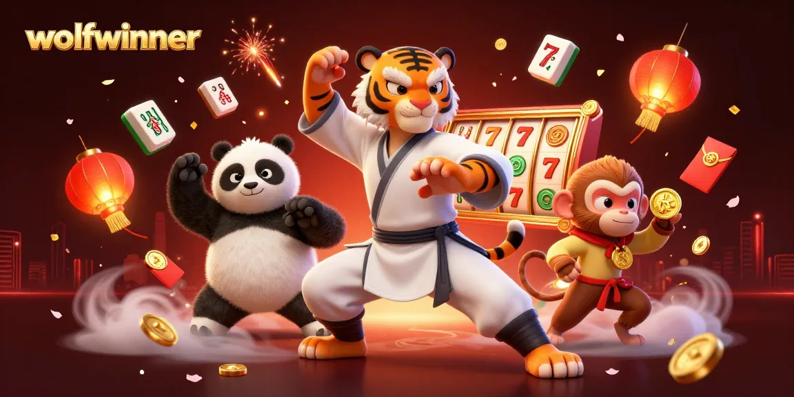 wolfwinner showcases vibrant slot games with a kung fu theme, emphasizing skill and fortune in a dynamic illustration