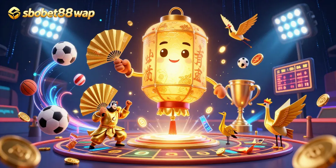 Engage in thrilling sports action with sbobet88 wap at a fantastical casino night scene.