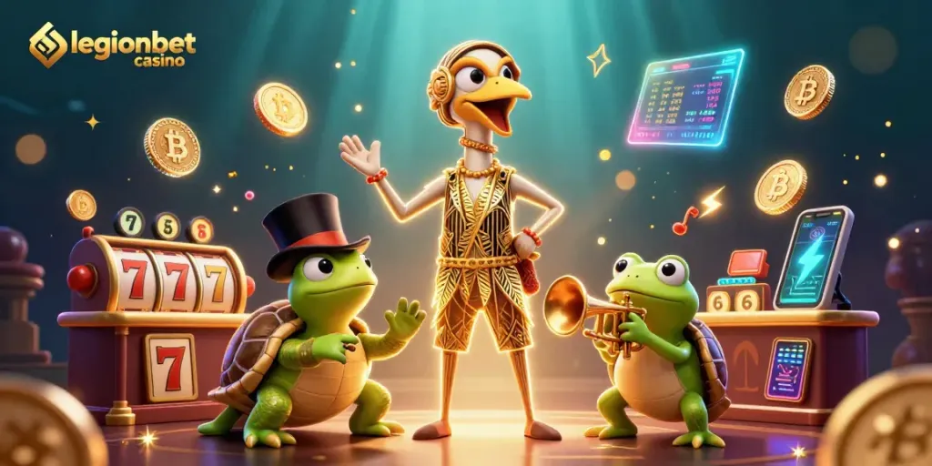Join the excitement at legionbet casino with vibrant gaming characters in a lively digital scene!