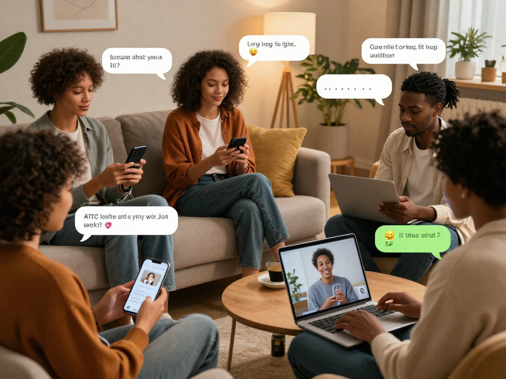 AI porn chat interface showcasing diverse users engaging in playful adult conversations.